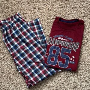 Championship Kids Pajama Set - Maroon and Blue